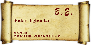 Beder Egberta névjegykártya